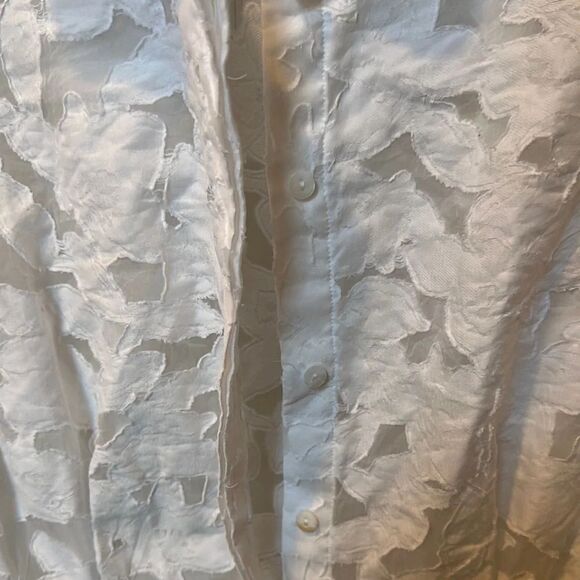 Club Monaco Sheer White Floral dress sz 8 - Picture 4 of 7